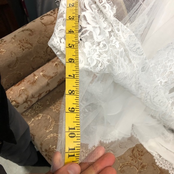 Modern Vintage Hi Lo Lace Wedding Dress Boho - Picture 11 of 13